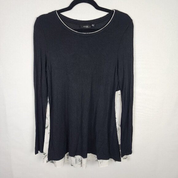 Apt 9 Mixed Media Long Sleeve Top S - Picture 1 of 6